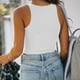thumbnail image 4 of Camiseta Sin Mangas Ajustada para Mujer Nikou Básica Cuello Redondo, 4 of 5