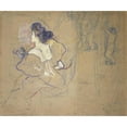 thumbnail image 2 of Henri de Toulouse-Lautrec 17x15 Gold Ornate Wood Frame and Double Matted Museum Art Print Titled - Madame Thadee Natanson (Misia Godebska, 1872-1950) at the Theater (1895), 2 of 4