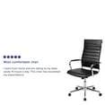 thumbnail image 2 of High Back Black LeatherSoft Contemporary Ribbed Executive Swivel Office Chair, 2 of 9