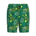 thumbnail image 4 of Easygdp Tennis Rackets and Balls Men's Short Pajama Pants, Sleep Shorts, Household Pants, Casual Pants with Pockets - Small, 4 of 9