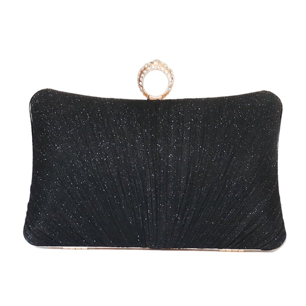 Bolsa De Banquete Bolso de banquete para mujer, cabeza de anillo de moda, reunión de fiesta de alta capacidad (negro) Ehuebsd Para Estrenar
