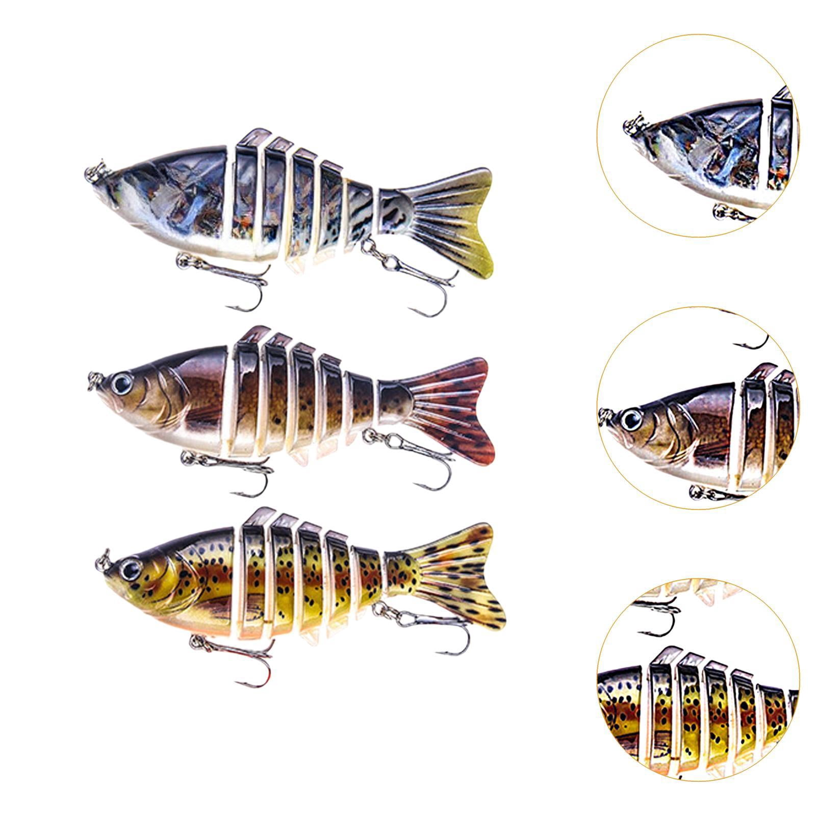 koolsoo 3x Fishing Lures Fishing Baits Crankbait Equipment Gifts Hard Lures Swimbaits for Bass Freshwater and Saltwater Crappie Perch A