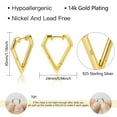 thumbnail image 6 of Lancharmed Gold Plated Earrings Studs,Rhombus Earring Birthday Gifts for Women Friendship, 6 of 9