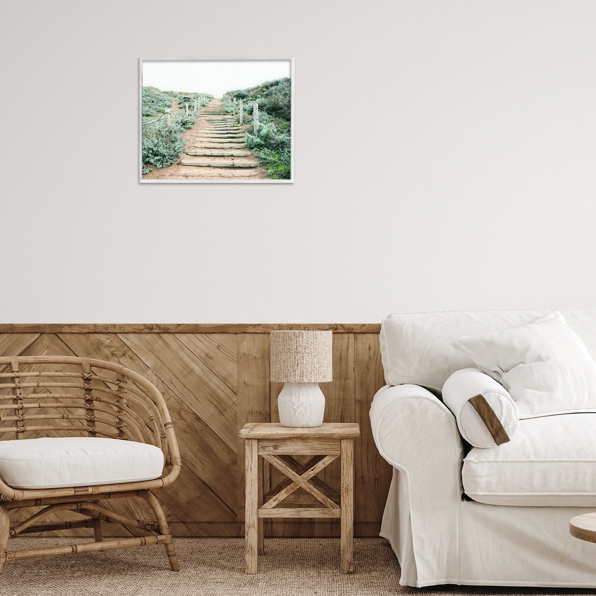Stupell Industries Stairway To Heaven Path White Framed Giclee Art, design by Leah Noel Art