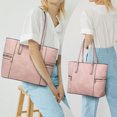 thumbnail image 4 of VANSARTO Women's Large Handbags Work Tote Vegan Leather Satchel Bag 3 Pcs Purse with Wallet, Pink, 4 of 5