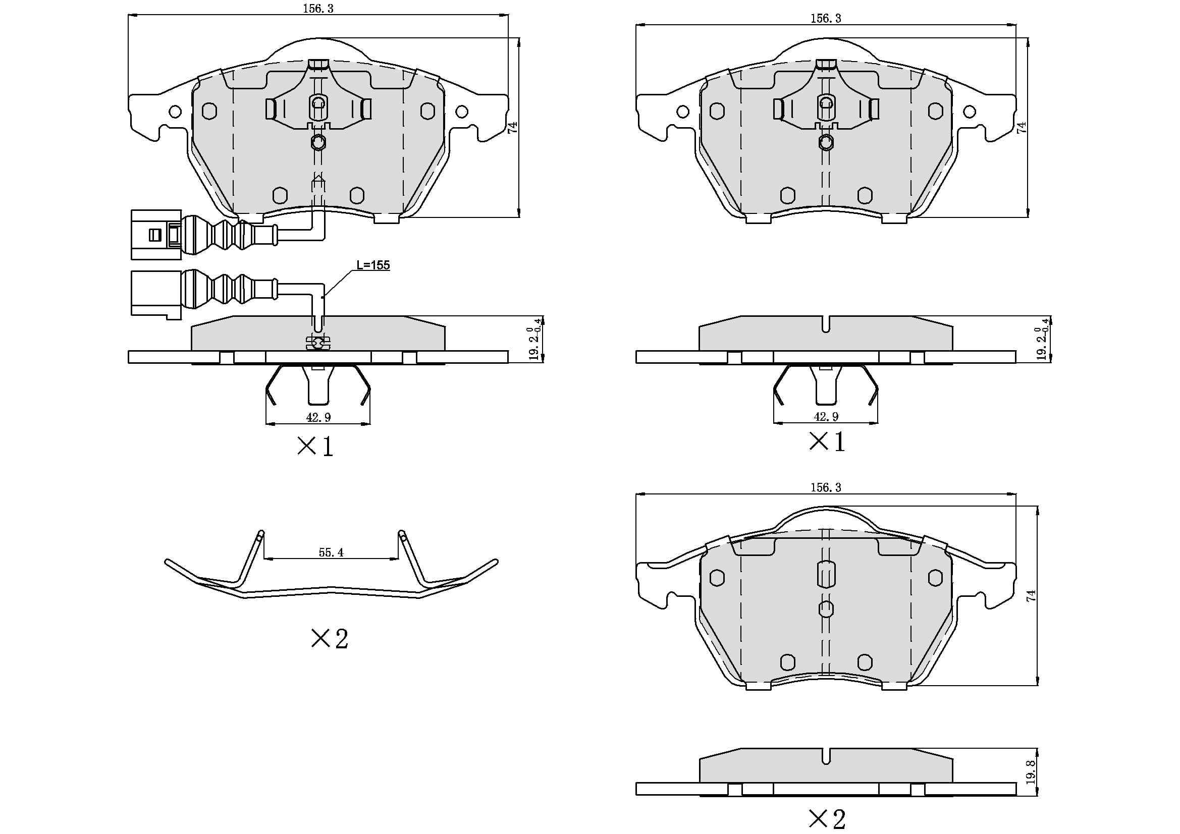 Ultra HC 1000 Brake Pad Set, Front HC10.0687.1.M, Volkswagen Jetta 2005-1999