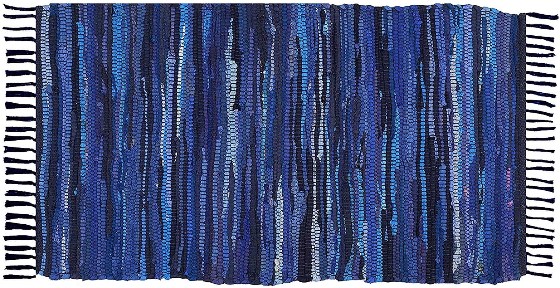 Hand Braided Cotton Rag Rug 24''x36'' 2x3' Multicolor Chindi Rug