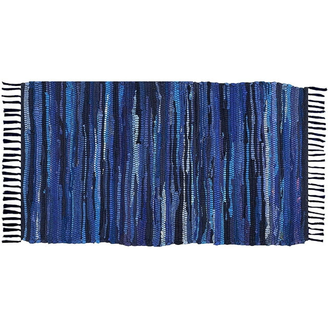 Hand Braided Cotton Rag Rug 24''x36'' 2x3' Multicolor Chindi Rug