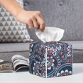 thumbnail image 4 of Tissue Box Cover, Red Blue White Paisley Leather Tissue Box Holder - Tissue Case Facial Paper Organizer for Bathroom, Vanity Countertop, Tabletop, Car, Night Stands, 4 of 7