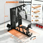 UPGO Home Gym Station, Workout Equipment with 154LBS Weight Stack, Leg Press And Preacher Curl Pad