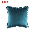 thumbnail image 2 of 2 piece Soft Granular Velvet Solid Pillowcase Suitable for Sofa Bedroom Car, 18x18"-lake blue, 2 of 5