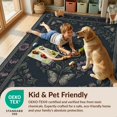 thumbnail image 4 of Design&I 8'x10' Washable Area Rug Snag-Free Gothic Wildlife Motif Scroll Border Botanical Frame Vintage Moth Refined for Dining Room, Large Office, Lounge, 4 of 7
