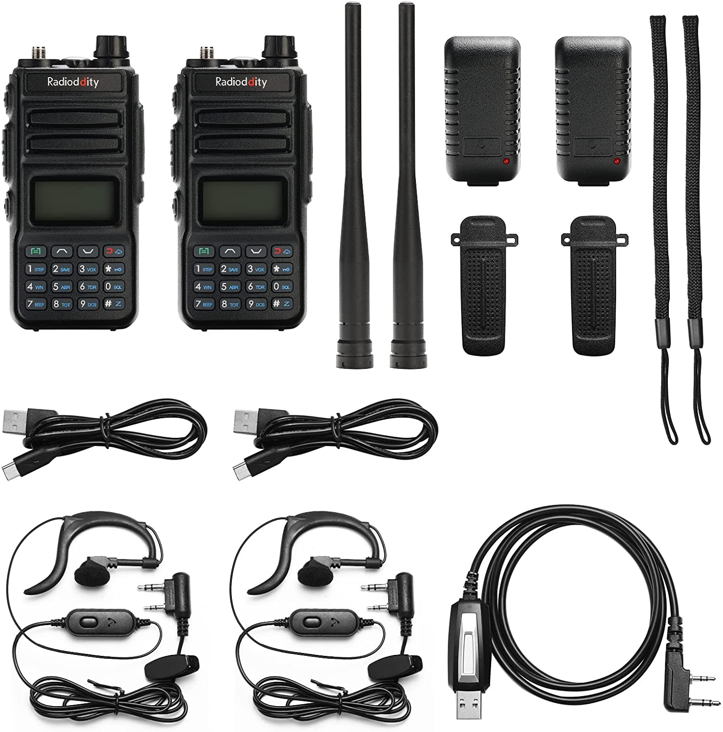 Radioddity GM-30 GMRS Radio, Pack Programming Cable, Handheld 5W Long  Range Two Way Radio for Adults, GMRS Repeater Capable, with NOAA Scanning   Receiving, Display SYNC, for Off Road Overlanding