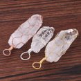 thumbnail image 3 of Irregular Natural Crystal Pillar Pendant Mesh Wire Wrapped Necklaces Women Men, 3 of 6