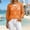 Orange plus size v neck tops a1, variant on Women Plus Size V-Neck 3/4 Sleeve Hollow Out Crochet Pullover Tops for Women Casual Boho Basic Blouses Fall Winter Sweaters Tunic Shirts, Pink 5XL