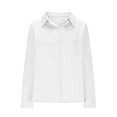 thumbnail image 4 of Kaemgyyd Satin Dress Shirts for Women Fashion Lapel Button Down Silk Shirt Business Casual Long Sleeve Work Blouse, 4 of 6