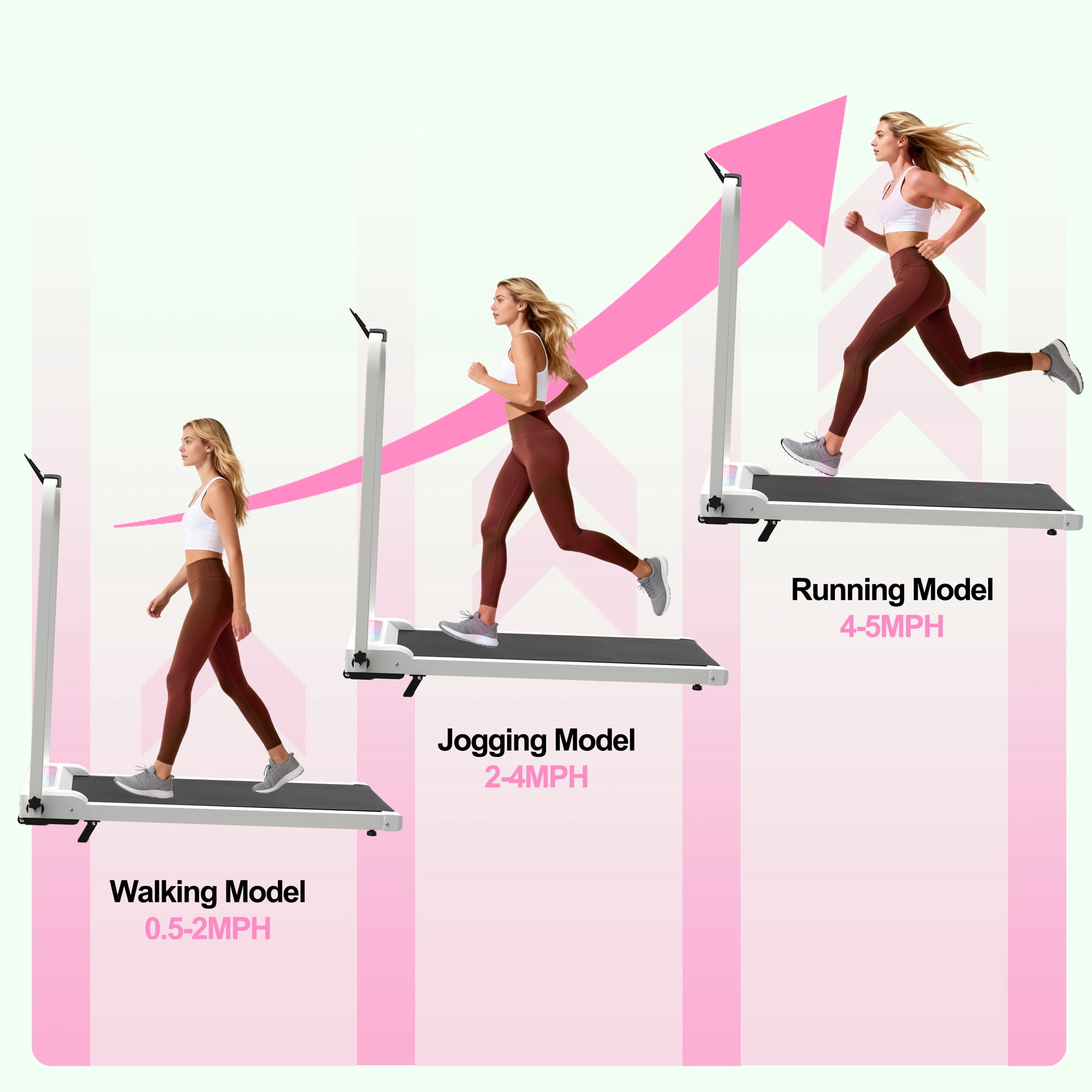 Boyuevi Foldable Treadmill with Handle Bar & Incline, 2 in 1 Upgrade Portable Under Desk Walking Pad and Vibration Pad with Remote Control for Home Office Small Spaces