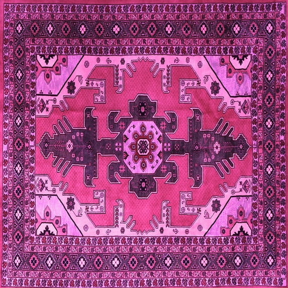 Ahgly Company Indoor Square Persian Pink Traditional Area Rugs, 3' Square