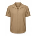 thumbnail image 5 of Busydd Mens Dress Shirts Casual Classic Solid Color Button Down Shirt Men Short Sleeve Turndown Collar Business Tops L, 5 of 9
