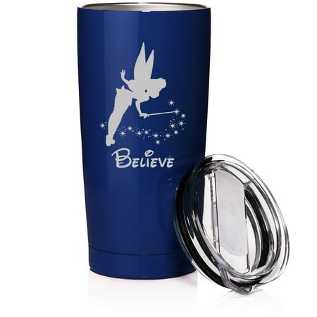 

Smooth Body Tumbler Stainless Steel Vacuum Insulated Travel Mug Cup Gift Fairy Believe (Blue 20 oz)