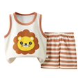 thumbnail image 3 of Hiijoy Infant Boys Casual Sports Outfits Cartoon Print Tank Top & Shorts Set, Sizes 18-24M, 3 of 3