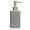 Gray, variant on Gold Soap Dispenser, Ceramic Lotion Pump Bottle with Refined and Vintage Emboss, Home Decoration for Bathroom or Kitchen (White)