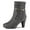 Grey, variant on Women's Ankle Boots Faux Suede Chunky Heel Side Zipper Slouch Shaft Boots Grey 8