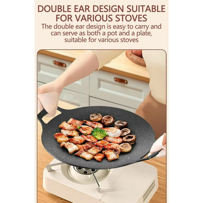 Non Stick Maifanshi Camping Grill Pan Korean Barbecue Plate New BBQ Grill  Pan Meat Pot Portable