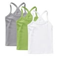 thumbnail image 2 of GERsome 3 Pack Girls Tank Tops Toddler Kids Cotton Undershirts Sleeveless Summer T Shirts Soft Round Neck Tank Tops, Sizes 8-9 Years, 2 of 9
