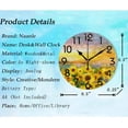 thumbnail image 3 of Dreamtimes Beautiful Sunflower Field Oil Painting Print Round Wall Clock Decorative, 10 Inch Battery Operated Quartz Analog Quiet Desk Clock for Home,Office,School, 3 of 6