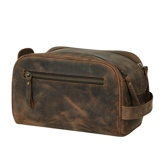 Neceser KomAlc Leather Buffalo Travel Dopp Kit Resistente al Agua