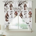 thumbnail image 2 of Sweet Home Swag Curtains for Kitchen/Bedroom/Living Room, Western Stars Bird Houses White Wood Plank Scalloped Curtains 63 Inch Long, Window Swag Topper Curtains Valances 2 Panels Set 36"x63", 2 of 8