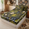 thumbnail image 3 of Manfei Botanical Flower Zipper Queen Comforter Set with Fitted Sheet and 2 Pillowcases,Spring Garden Zipper Bedding Set,Reversible, 3 of 7