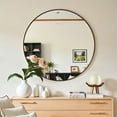 thumbnail image 5 of Blorly Wall Mirror, 30 inch Round Circle Vanity Mirror for Living Room, Bedroom, Rustic, Black Metal Frame, 5 of 10
