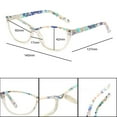 thumbnail image 3 of 4 Pairs of Fashion Reading Glasses Women HD Anti-Blue Light Presbyopia Glasses, Purple Cat Eye Presbyopic Glasses Spring Hinge Readers +3.50, 3 of 5