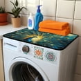 thumbnail image 3 of ZIATUBLES Washer and Dryer Dust Cover Anti-Scratch Washing Machine Top Protceor Mat for Laundry Room Home Kitchen Washable Decor Accessories, 24 x 19.7 Inch, Peacock, 3 of 7