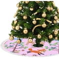 thumbnail image 3 of GZHJMY Animal in Forest On Pink Christmas Tree Skirt 30" for Indoor Outdoor Holiday Party Office Store Cupboard Decoration, 3 of 5