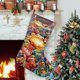 thumbnail image 1 of Garbage Pail Kids Tema: Calcetines de Navidad, fino lino blanco para colgar en escaleras y chimenea, decoración navideña para el hogar, regalo de Navidad.54cm×38cm, 1 of 5