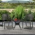 thumbnail image 3 of Costway 4pcs Patio Cast Aluminum Armrest Chairs Dining Stackable Outdoor Bronze, 3 of 8