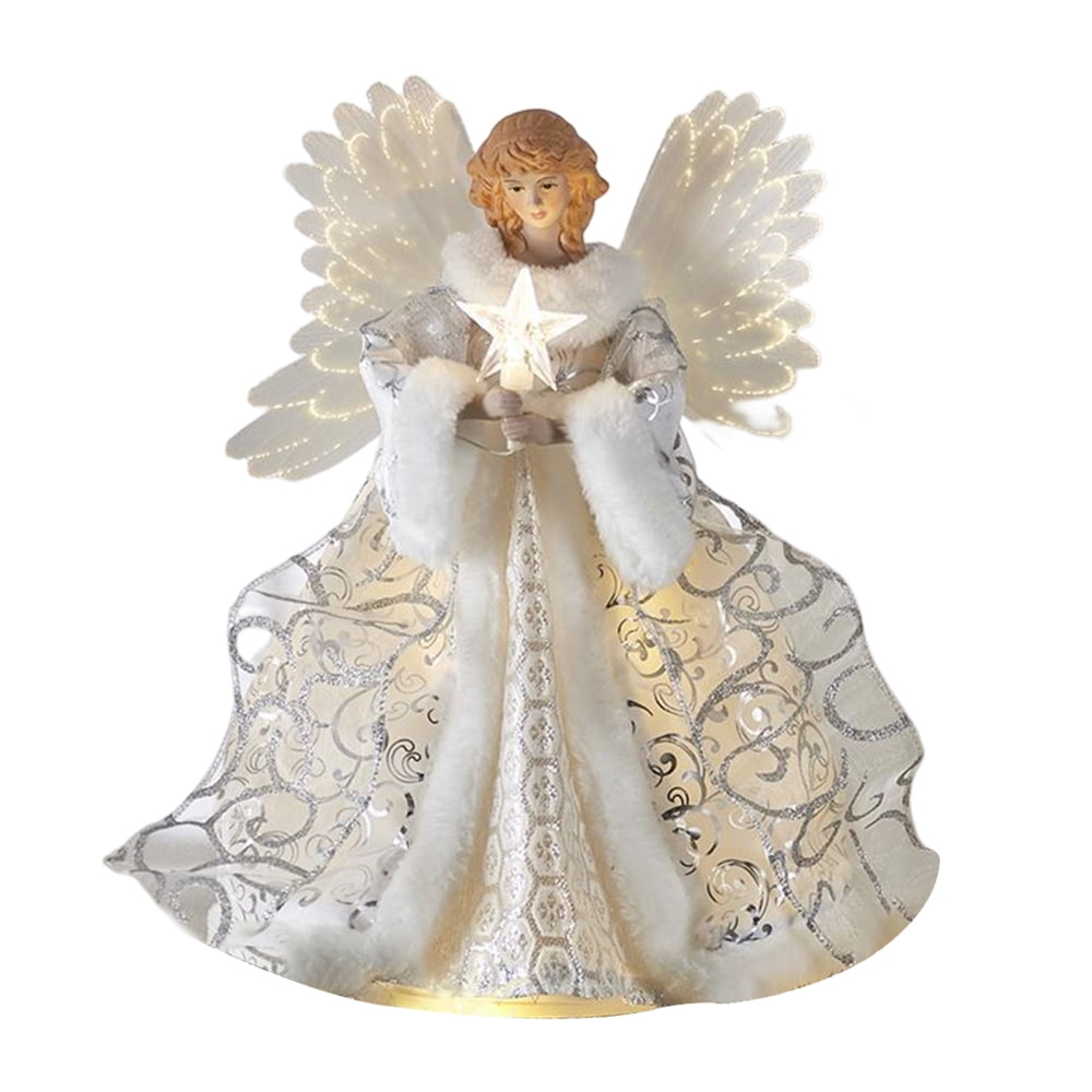 Christmas Tree Topper with Light Lighting 2D Acrylic Angel Figurine