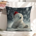thumbnail image 6 of Cute Polar Bear in Santa HatLinen toss pillowcase decoration pillowcase gifting preferred 18x18 inch cushion cover 2 sets sofa pillowcase sofa bedroom living room car, 6 of 8