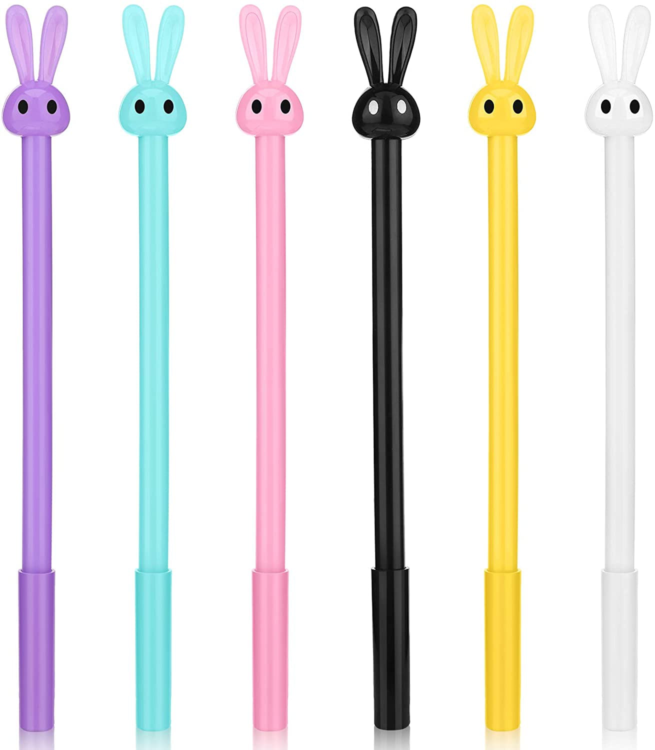 8pcs Cute Cartoon Colorful Cat Gel Ink Roller Ball Point Pen School Kids Pens 