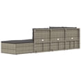 thumbnail image 2 of vidaXL 5 Piece Patio Lounge Set with Cushions Gray Poly Rattan, 2 of 8