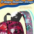 thumbnail image 2 of Football and Trophy Red Pattern 17" Waterproof Oxford School Backpacks for Teens, S-Shape Padded Straps, for School, Travel, Hiking, Camping, 2 of 2