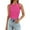 Hot Pink, variant on SHenli Womens Crochet Tank Tops Short Sleeve Short Sleeve Shirts Linen Cotton Basic Tees