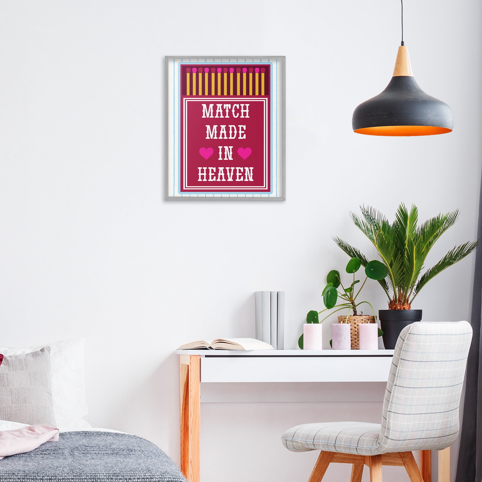 Stupell Industries Vintage Match Made In Heaven Gray Framed Giclee Art, design by Lil' Rue