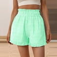 thumbnail image 5 of Stephy Striped High Waisted Casual Shorts for Women's Summer New Hot Pants Versatile Wide Leg Pants, Green, M, 5 of 7