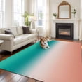 thumbnail image 3 of Gradient Green Washable Living Room Rugs 5'x7', Modern Minimalist Green Pink Ocean Beach Low Pile Throw Large Area Rugs Non-Slip Sturdy Edge Binding Carpet for Dining Room Bedside Kitchen, 3 of 9