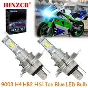 IHNZCB for Kawasaki ZX750 ZX750E ZX1100A ZX1100E KZ1100B ZZR600 ZZR1200 - 2X HS1 9003 H4 HB2 LED Headlights Bulb 55W Ice Blue YTL,Motorcycle Light,Y67
