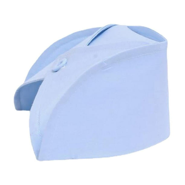 Gorro de quirófano, gorro de enfermera, disfraz, lavable, con botones, ropa de trabajo, gorro de enfermería, gorro de enfermera azul